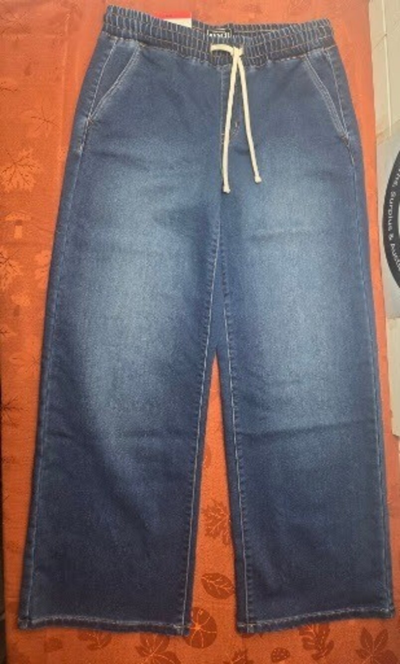 Bench The Denim Sweatpant Wide Leg Pants Women Medium Wash M NWT